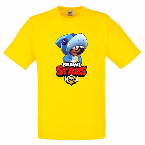 Футболка детская Бравл Старс Леон Акула (Brawl Stars Shark) желтая 104 см Футболка детская Бравл Старс Леон Акула (Brawl Stars Shark) желтая 104 см
