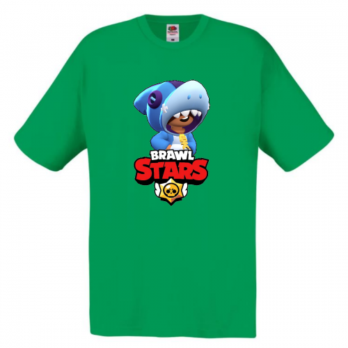 Футболка детская Бравл Старс Леон Акула (Brawl Stars Shark) зеленая 104 см Футболка детская Бравл Старс Леон Акула (Brawl Stars Shark) зеленая 104 см