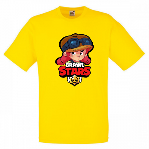 Футболка детская Бравл Старс Джесси (Brawl Stars Jessie) желтая 104 см Футболка детская Бравл Старс Джесси (Brawl Stars Jessie) желтая 104 см