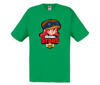 Футболка детская Бравл Старс Джесси (Brawl Stars Jessie) зеленая 104 см