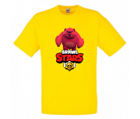 Футболка детская Бравл Старс Медведь Ниты (Brawl Stars Nita) желтая 104 см