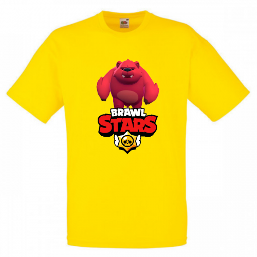 Футболка детская Бравл Старс Медведь Ниты (Brawl Stars Nita) желтая 104 см Футболка детская Бравл Старс Медведь Ниты (Brawl Stars Nita) желтая 104 см