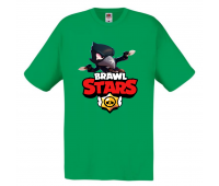 Футболка детская Бравл Старс Ворон 2 (Brawl Stars Voron) зеленая 104 см