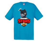 Футболка детская Бравл Старс Ворон 3 (Brawl Stars Voron) голубая 104 см