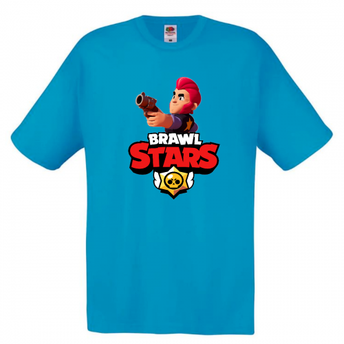 Футболка детская Бравл Старс Кольт 2 (Brawl Stars Colt) голубая 104 см Футболка детская Бравл Старс Кольт 2 (Brawl Stars Colt) голубая 104 см