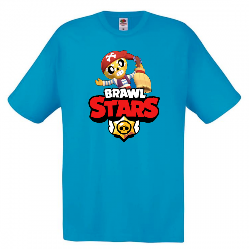 Футболка детская Бравл Старс ПОКО пират (Brawl Stars Poko) голубая 104 см Футболка детская Бравл Старс ПОКО пират (Brawl Stars Poko) голубая 104 см