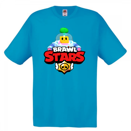 Футболка детская Бравл Старс Спраут (Brawl Stars Sprout) голубая 104 см Футболка детская Бравл Старс Спраут (Brawl Stars Sprout) голубая 104 см