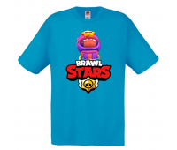 Футболка детская Бравл Старс Сэнди 3 (Brawl Stars Sandy) голубая 152 см
