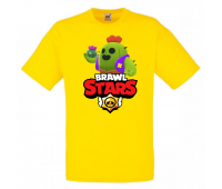 Футболка детская Бравл Старс Спайк (Brawl Stars Spike) желтая 104 см