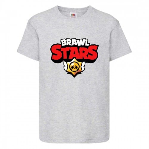 Футболка детская Бравл Старс (Brawl Stars) серая 104 см Футболка детская Бравл Старс (Brawl Stars) серая 104 см