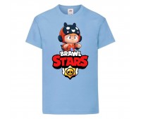 Футболка детская Бравл Старс Беа (Brawl Stars Bea) светло голубая 104 см