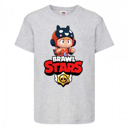 Футболка детская Бравл Старс Беа (Brawl Stars Bea) серая 104 см Футболка детская Бравл Старс Беа (Brawl Stars Bea) серая 104 см
