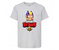 Футболка детская Бравл Старс Беа 2 (Brawl Stars Bea) серая 104 см