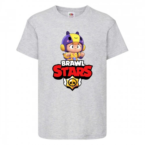 Футболка детская Бравл Старс Беа 2 (Brawl Stars Bea) серая 104 см Футболка детская Бравл Старс Беа 2 (Brawl Stars Bea) серая 104 см