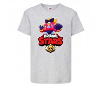 Футболка детская Бравл Старс Вольт (Brawl Stars Surge) серая 104 см Футболка детская Бравл Старс Вольт (Brawl Stars Surge) серая 104 см