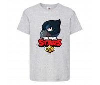Футболка детская Бравл Старс Ворон (Brawl Stars Voron) серый 104 см Футболка детская Бравл Старс Ворон (Brawl Stars Voron) серый 104 см