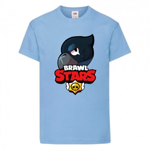 Футболка детская Бравл Старс Ворон (Brawl Stars Voron) светло голубая 104 см Футболка детская Бравл Старс Ворон (Brawl Stars Voron) светло голубая 104 см