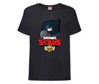 Футболка детская Бравл Старс Ворон (Brawl Stars Voron) черная 104 см