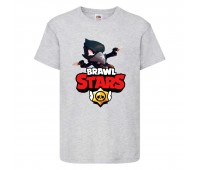 Футболка детская Бравл Старс Ворон 2 (Brawl Stars Voron) серая 104 см Футболка детская Бравл Старс Ворон 2 (Brawl Stars Voron) серая 104 см
