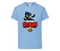 Футболка детская Бравл Старс Ворон 2 (Brawl Stars Voron) светло голубая 104 см Футболка детская Бравл Старс Ворон 2 (Brawl Stars Voron) светло голубая 104 см