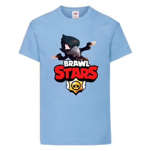 Футболка детская Бравл Старс Ворон 2 (Brawl Stars Voron) светло голубая 104 см Футболка детская Бравл Старс Ворон 2 (Brawl Stars Voron) светло голубая 104 см