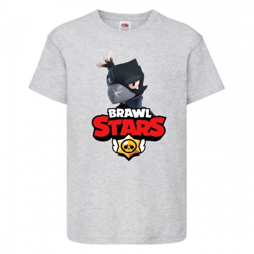 Футболка детская Бравл Старс Ворон 3 (Brawl Stars Voron) серая 104 см Футболка детская Бравл Старс Ворон 3 (Brawl Stars Voron) серая 104 см