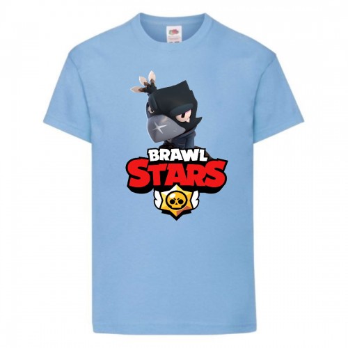 Футболка детская Бравл Старс Ворон 3 (Brawl Stars Voron) светло голубая 104 см Футболка детская Бравл Старс Ворон 3 (Brawl Stars Voron) светло голубая 104 см
