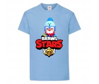 Футболка детская Бравл Старс Гейл (Brawl Stars Gale) светло голубая 104 см