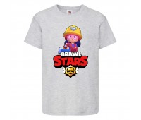 Футболка детская Бравл Старс Джеки (Brawl Stars Jacky) серая 104 см Футболка детская Бравл Старс Джеки (Brawl Stars Jacky) серая 104 см