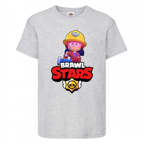 Футболка детская Бравл Старс Джеки (Brawl Stars Jacky) серая 104 см Футболка детская Бравл Старс Джеки (Brawl Stars Jacky) серая 104 см