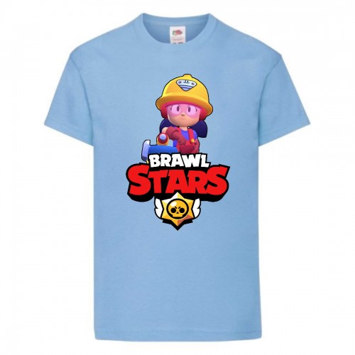 Футболка детская Бравл Старс Джеки (Brawl Stars Jacky) светло голубая 104 см Футболка детская Бравл Старс Джеки (Brawl Stars Jacky) светло голубая 104 см