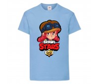 Футболка детская Бравл Старс Джесси (Brawl Stars Jessie) светло-голубая 104 см Футболка детская Бравл Старс Джесси (Brawl Stars Jessie) светло-голубая 104 см