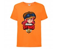 Футболка детская Бравл Старс Джесси (Brawl Stars Jessie) оранжевая 104 см Футболка детская Бравл Старс Джесси (Brawl Stars Jessie) оранжевая 104 см