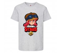 Футболка детская Бравл Старс Джесси (Brawl Stars Jessie) серая 104 см Футболка детская Бравл Старс Джесси (Brawl Stars Jessie) серая 104 см