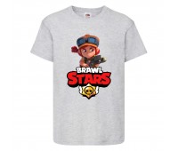 Футболка детская Бравл Старс Джесси 2 (Brawl Stars Jessie) серая 164 см
