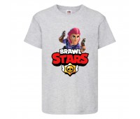Футболка детская Бравл Старс Кольт (Brawl Stars Colt) серая 104 см