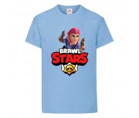 Футболка детская Бравл Старс Кольт (Brawl Stars Colt) светло голубая 104 см