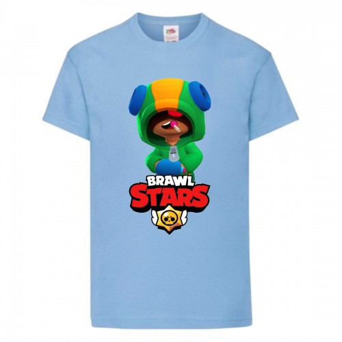 Футболка детская Бравл Старс Леон (Brawl Stars Leon) светло голубая 116 см Футболка детская Бравл Старс Леон (Brawl Stars Leon) светло голубая 116 см