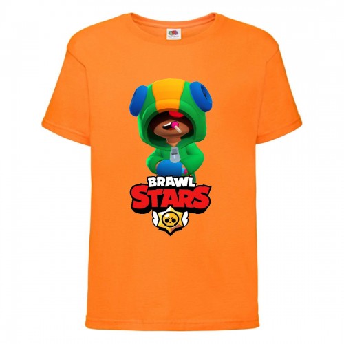 Футболка детская Бравл Старс Леон (Brawl Stars Leon) оранжевая 140 см Футболка детская Бравл Старс Леон (Brawl Stars Leon) оранжевая 140 см