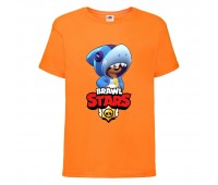 Футболка детская Бравл Старс Леон Акула (Brawl Stars Shark) оранжевая 116 см Футболка детская Бравл Старс Леон Акула (Brawl Stars Shark) оранжевая 116 см