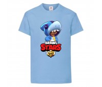 Футболка детская Бравл Старс Леон Акула (Brawl Stars Shark) светло голубая 116 см Футболка детская Бравл Старс Леон Акула (Brawl Stars Shark) светло голубая 116 см