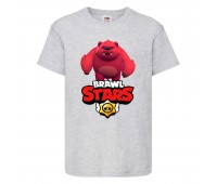 Футболка детская Бравл Старс Медведь Ниты (Brawl Stars Nita) серая 104 см Футболка детская Бравл Старс Медведь Ниты (Brawl Stars Nita) серая 104 см