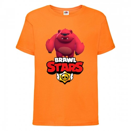 Футболка детская Бравл Старс Медведь Ниты (Brawl Stars Nita) оранжевая 104 см Футболка детская Бравл Старс Медведь Ниты (Brawl Stars Nita) оранжевая 104 см