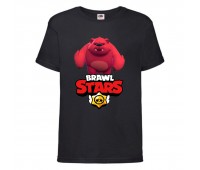 Футболка детская Бравл Старс Медведь Ниты (Brawl Stars Nita) черная 104 см