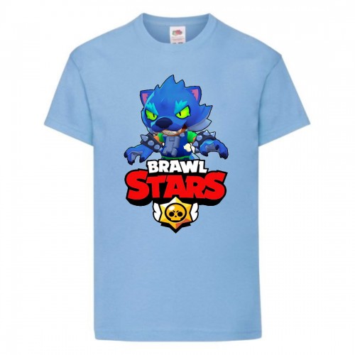 Футболка детская Бравл Старс Оборотень (Brawl Stars Oboroten) светло голубая 104 см Футболка детская Бравл Старс Оборотень (Brawl Stars Oboroten) светло голубая 104 см