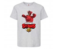 Футболка детская Бравл Старс Нита (Brawl Stars Nita) серая 104 см