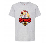 Футболка детская Бравл Старс ПОКО пират (Brawl Stars Poko) серая 104 см
