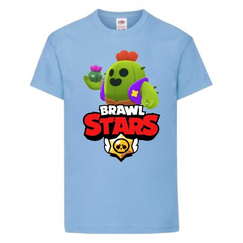 Футболка детская Бравл Старс Спайк (Brawl Stars Spike) светло голубая 104 см Футболка детская Бравл Старс Спайк (Brawl Stars Spike) светло голубая 104 см