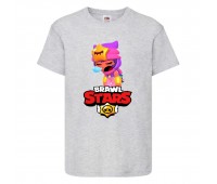 Футболка детская Бравл Старс Сэнди (Brawl Stars Sandy) серая 104 см