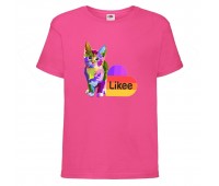 Футболка Лайк Likee розовая 1 (Lpink-cat1) 164 см